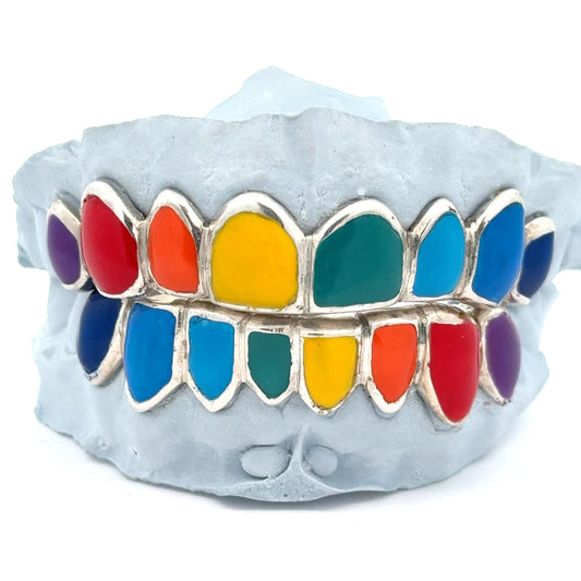 Custom Rainbow Enamel Grillz