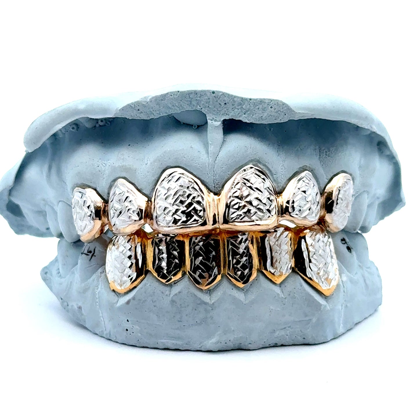 Two Tone Box Diamond Cut Grillz [SG010]